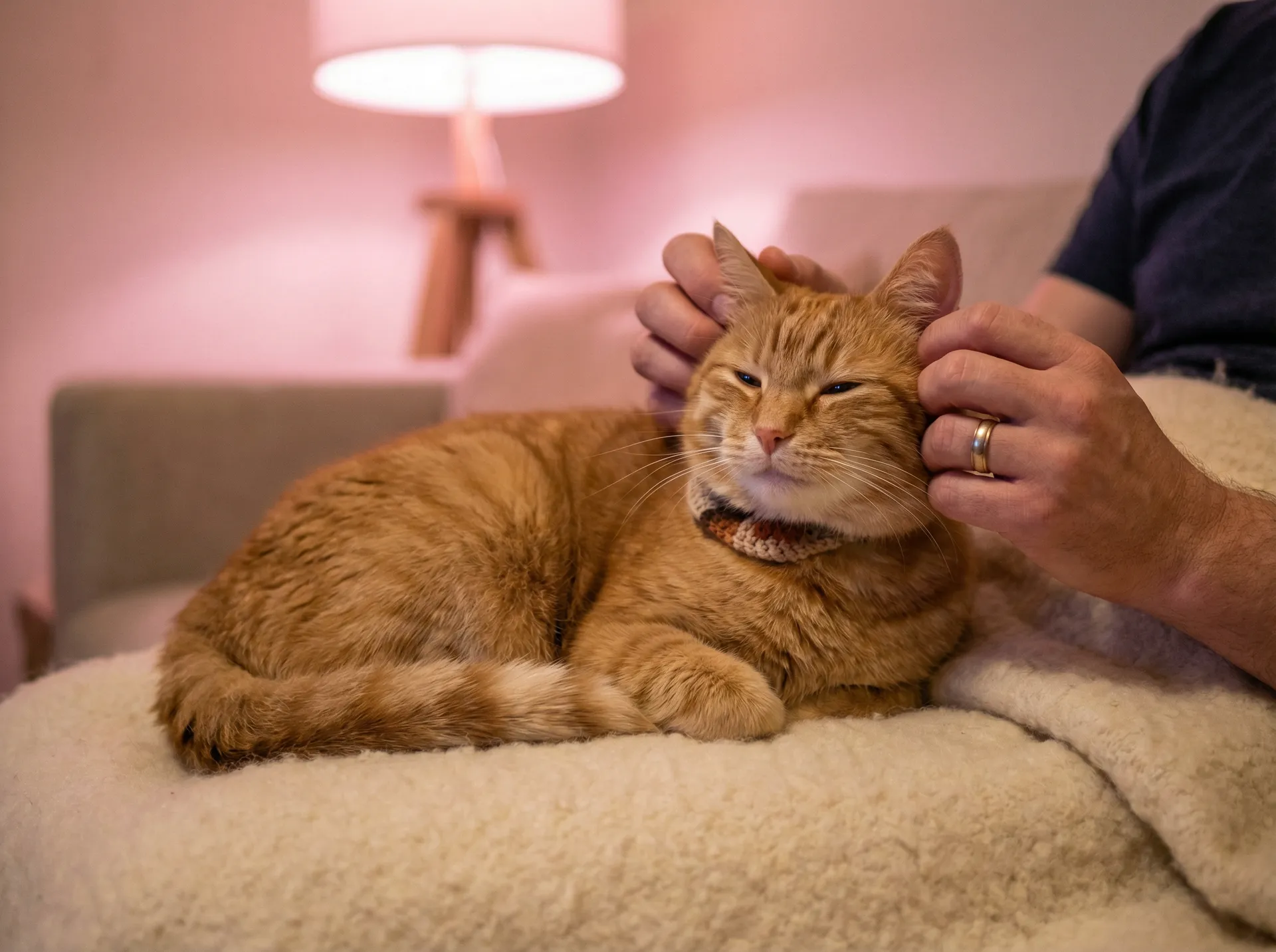 猫咪被温柔抚摸的幸福时刻 - 日本裸模